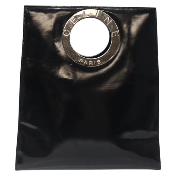 CELINE Hand Bag Enamel Black Silver - Picture 3 of 12